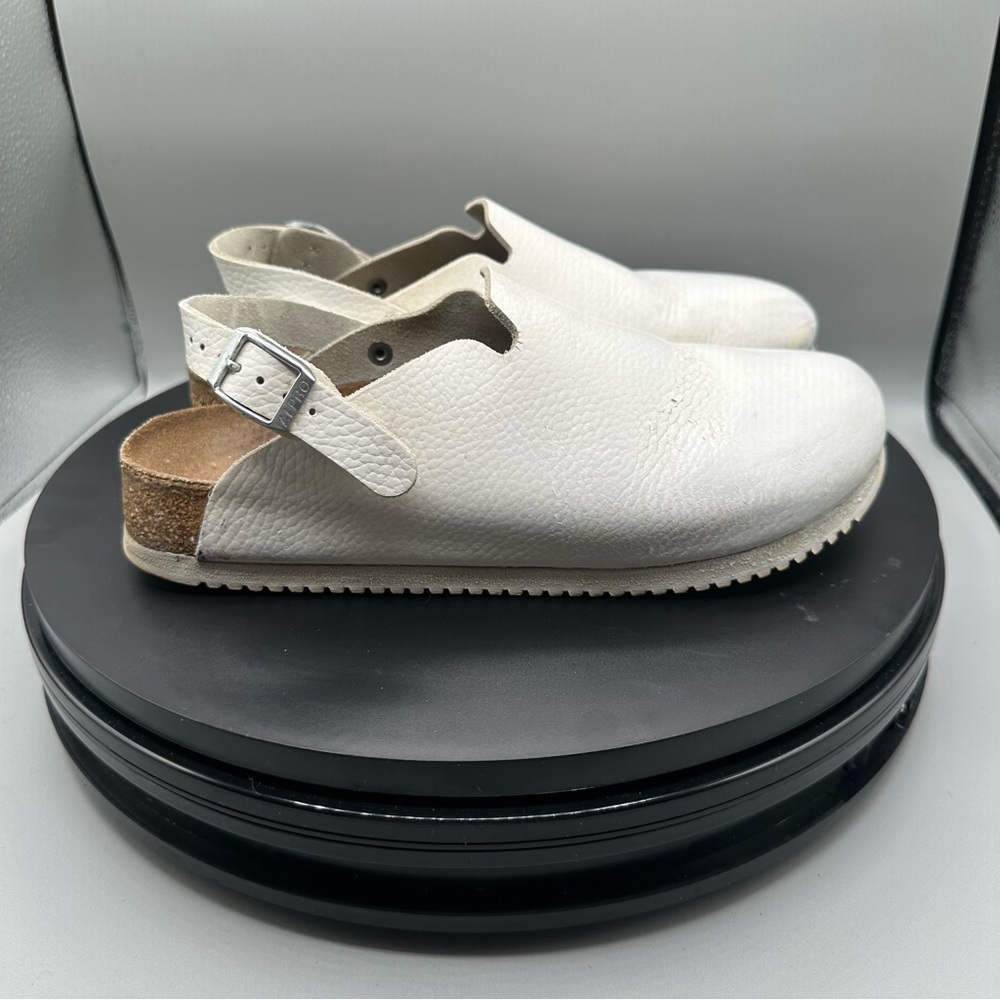 Birkenstock Alpro Philadelphia Super Grip White Leather Clogs Women 8 - Picture 7 of 11